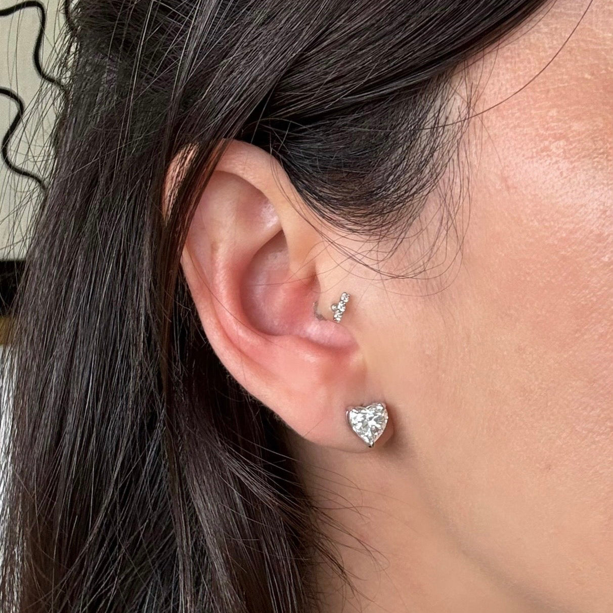 Aretes Love de Moissanita